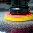 Polishing machine correcting car paint